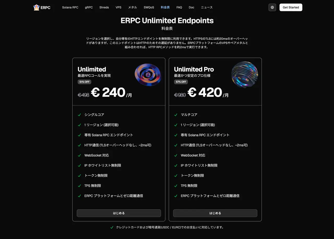 ERPC Unlimited Endpoint 料金表
