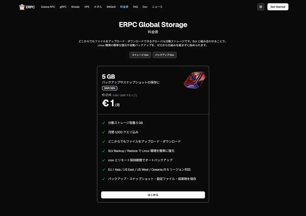 ERPC Global Storage Price