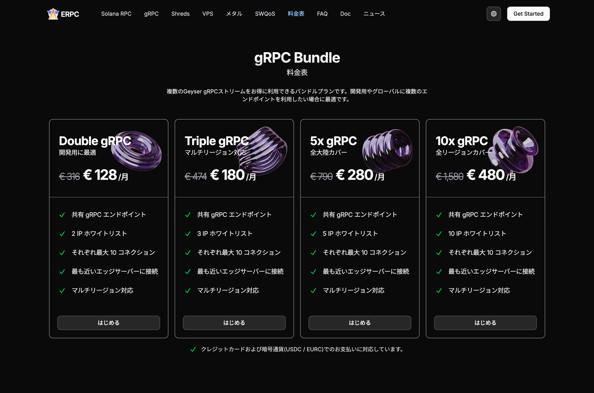gRPC Bundle Price List